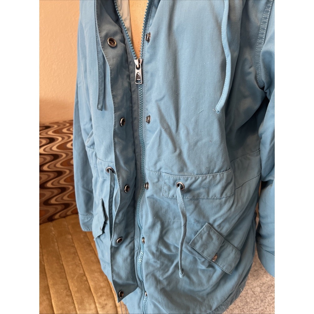 The North Face Women XL Parka Jacket Hooded Zip Up Mid Length Drawstring Waist - Picture 4 of 10